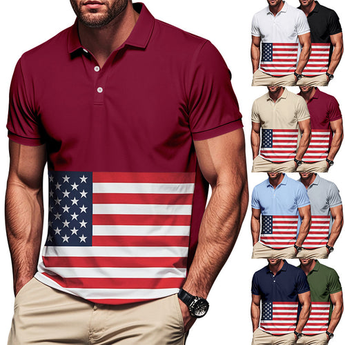 Herren Poloshirt mit Flaggenmuster Echoarchiv