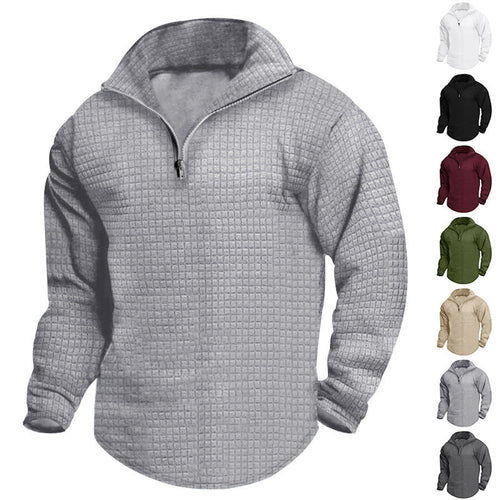 Herren Wärmeisolierter Pullover mit halbhohem Kragen und strukturierter Oberfläche – Marzano