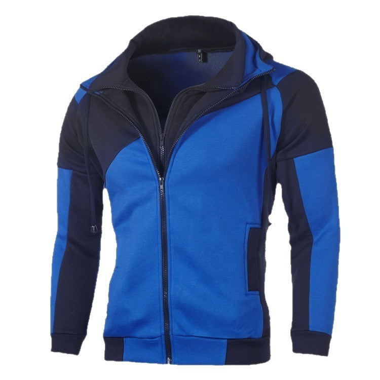 Herren sportliche Jacke mit innovativem Patchwork-Design und Kapuze Echoarchiv