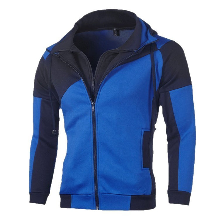 Herren sportliche Jacke mit innovativem Patchwork-Design und Kapuze Echoarchiv