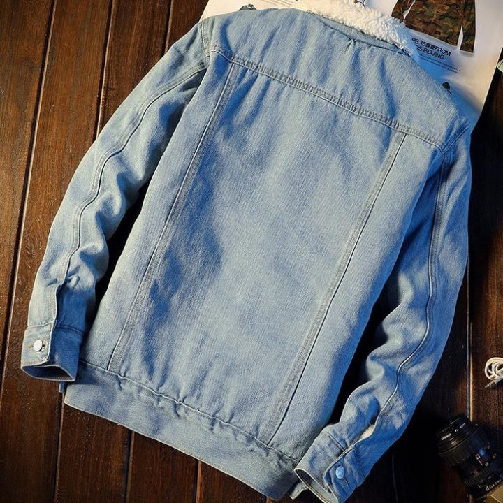 Herren Lässige Denimjacke mit Fleecefutter Echoarchiv