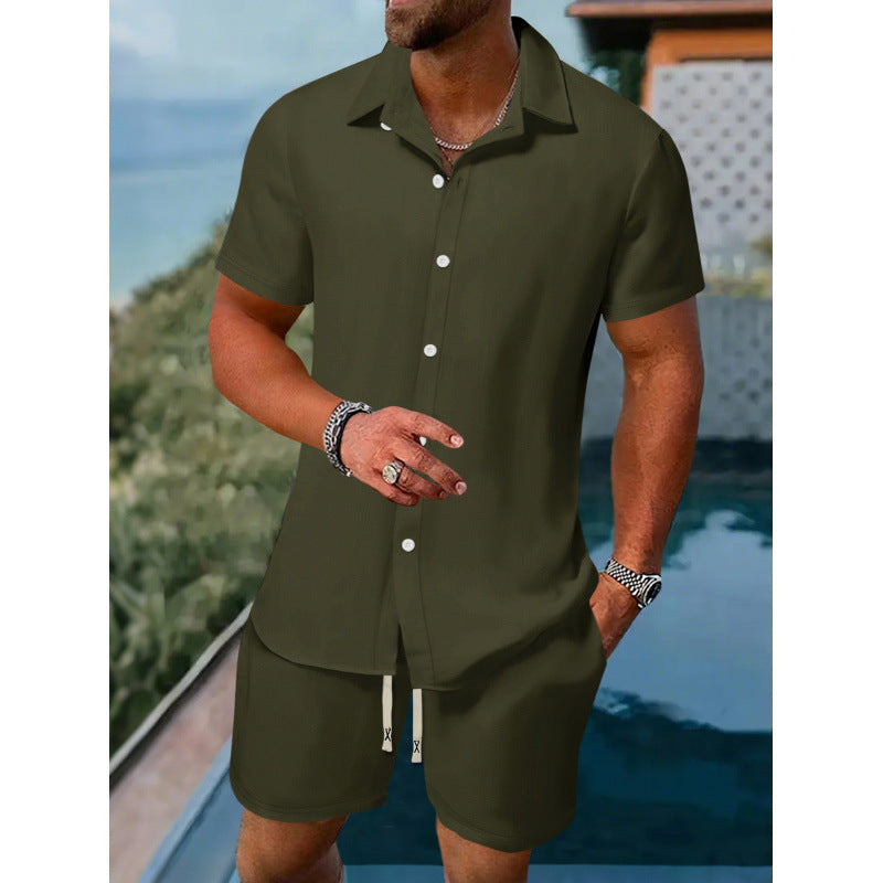 Herren lässiges Kurzarmhemd und Shorts-Set Echoarchiv
