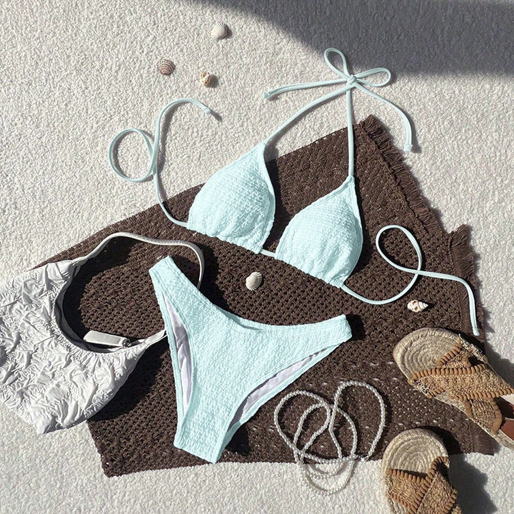 Damen Triangel-Bikini mit strukturierter Oberfläche und verstellbaren Trägern Echo Archiv