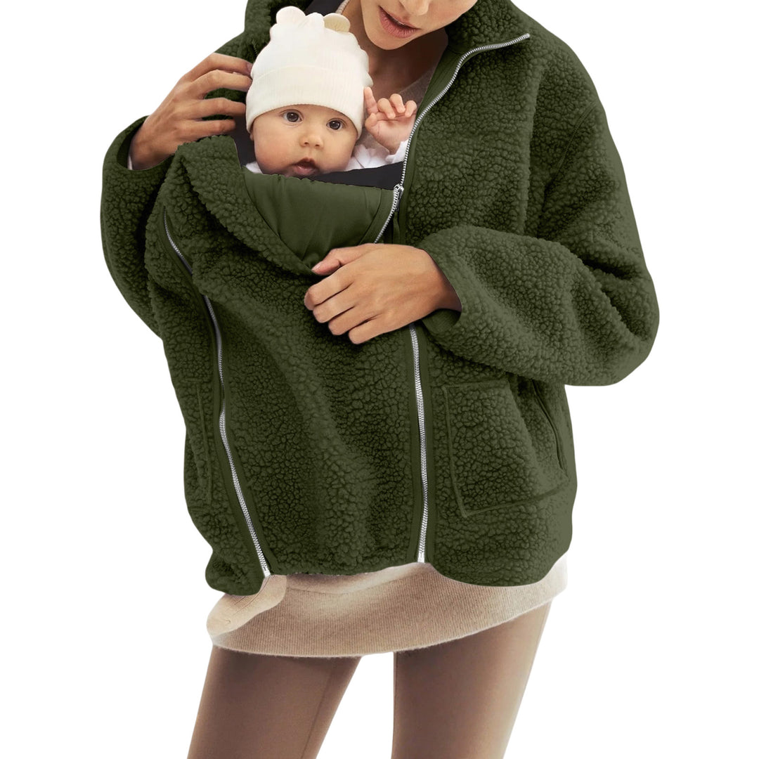 Damen nan oversized Teddyfleece Jacke mit Stehkragen und durchgehendem Reißverschluss Echo Archiv
