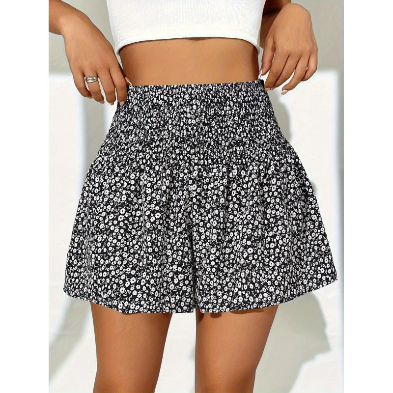 Damen Shorts mit elastischem Taillenbund und floralem Design Echo Archiv