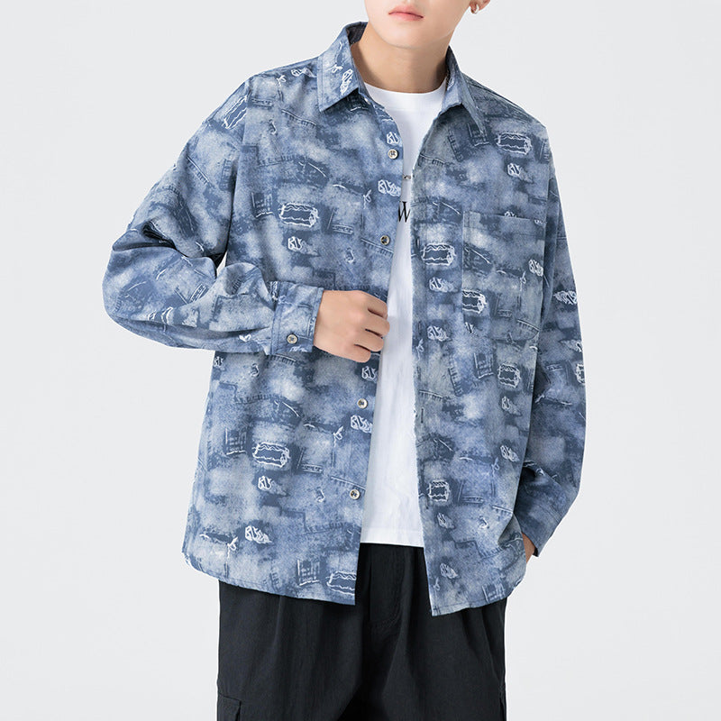 Herren Overshirt mit grafischem Muster Echoarchiv