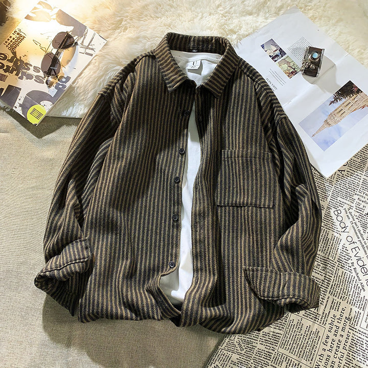 Herren gestreiftes Overshirt Echoarchiv