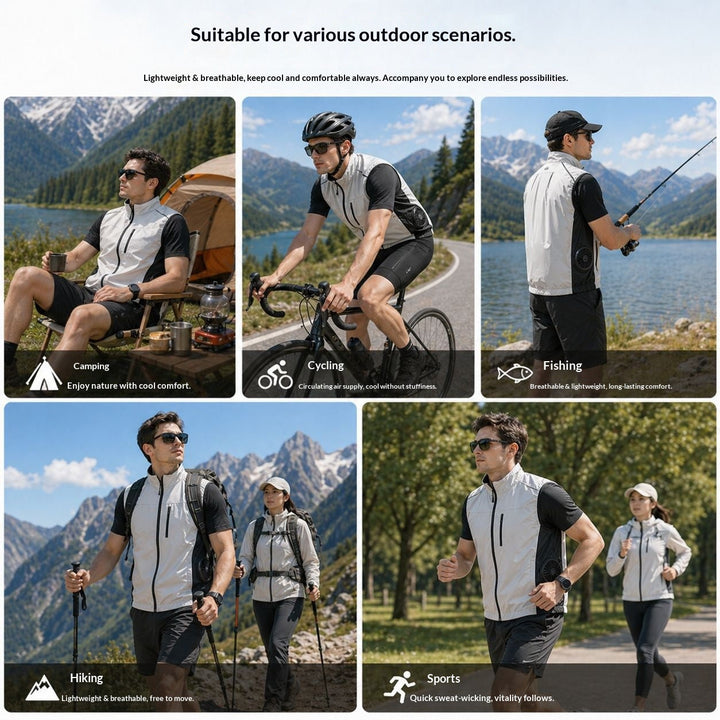 Unisex nan ergonomische Kühlweste mit integrierten Ventilatoren und Akkuanschluss Echo Archiv