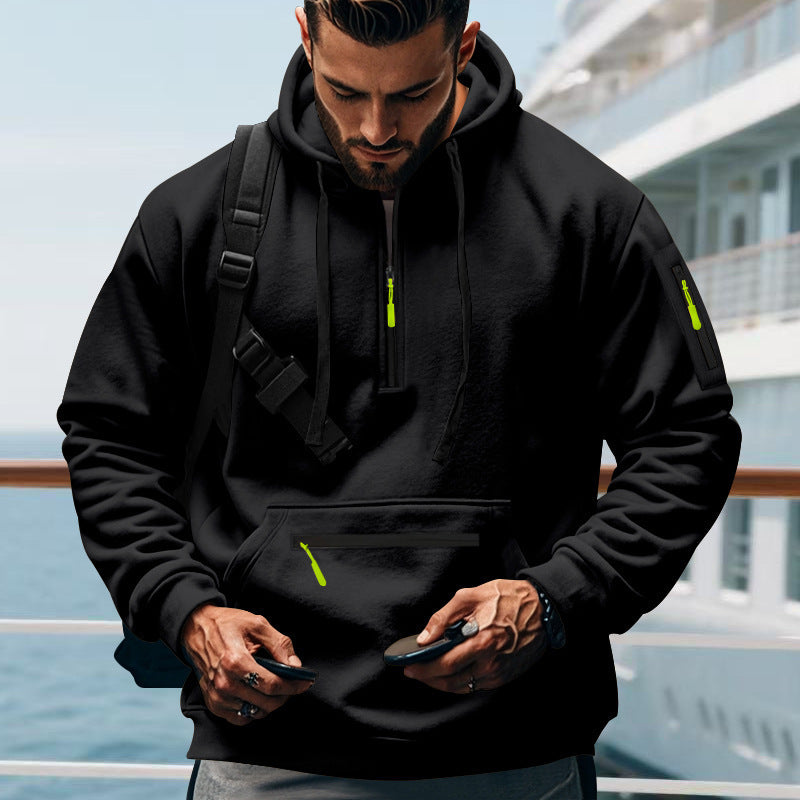 Herren sportlicher Kapuzenpullover mit Reißverschluss und praktischen Taschen Echoarchiv