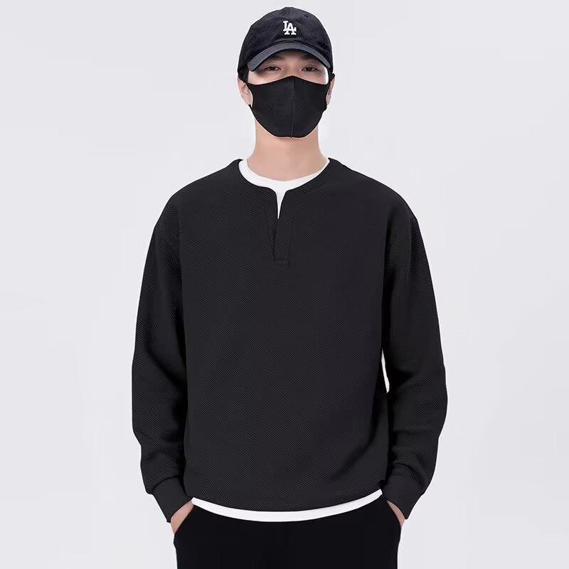 Herren lässiger Sweatshirt mit modernem Stehkragen und hochwertiger Textur Echoarchiv