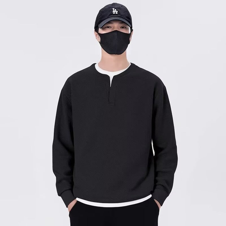 Herren lässiger Sweatshirt mit modernem Stehkragen und hochwertiger Textur Echoarchiv