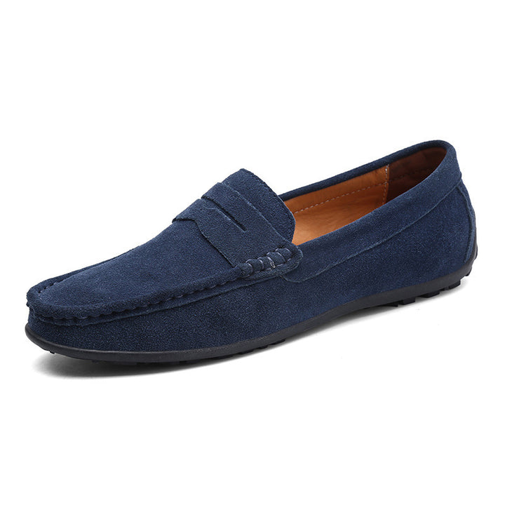 Herren nan eleganter Wildleder-Loafer mit handgenähter Moccasinnaht und rutschfester Gummiprofilsohle Echo Archiv