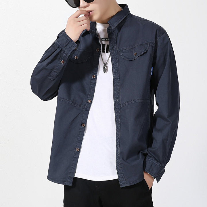Herren Overshirt aus Baumwoll-Twill mit Brustklappen und entspanntem Regular-Fit Echo Archiv