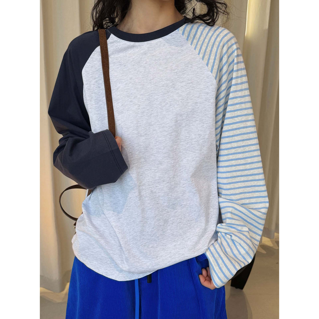 Damen Raglan-Langarmshirt mit kontrastierenden Ärmeln Echoarchiv