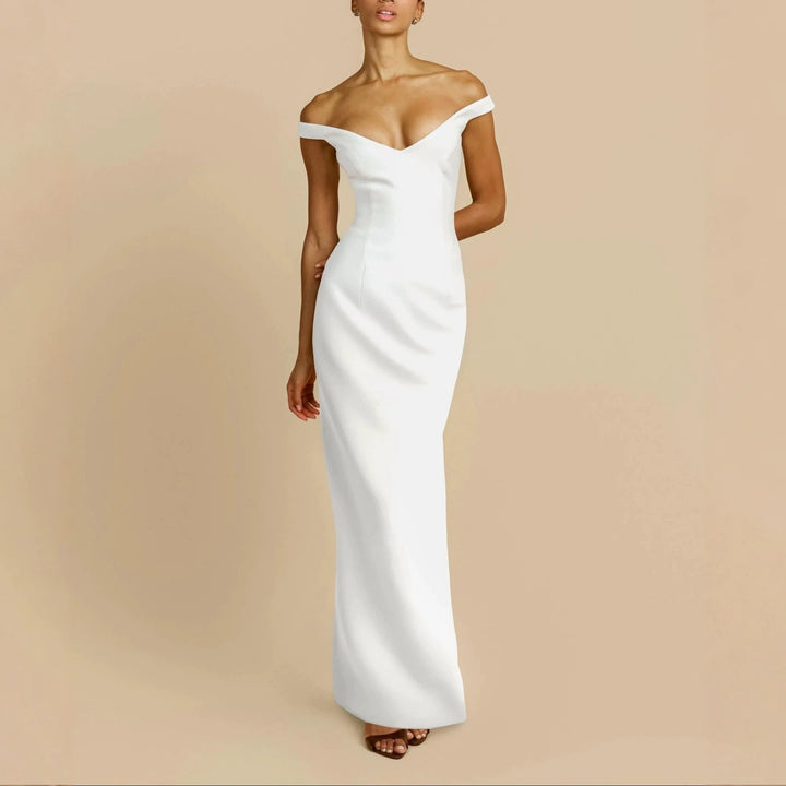 Damen Schlichtes Off-Shoulder-Maxikleid Echo Archiv