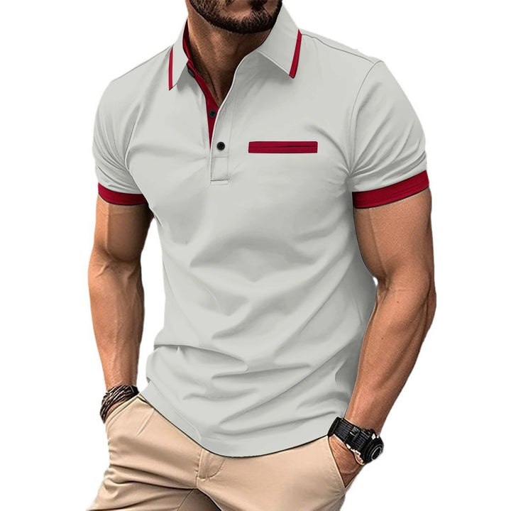 Herren Polohemd mit stilvollem Kontrastkragen und praktischer Brusttasche Echoarchiv
