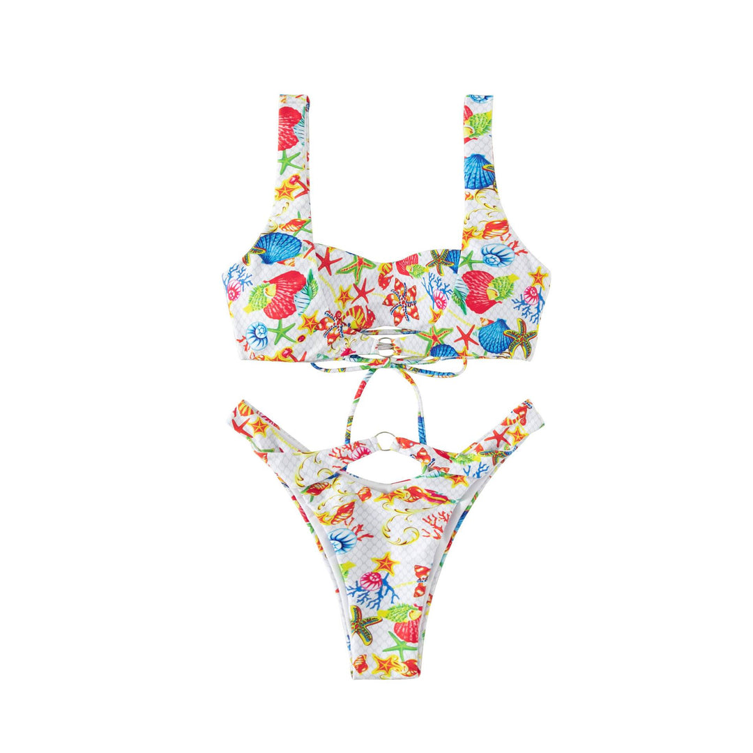 Damen Bikini mit floralem Design und verstellbaren Trägern Echo Archiv