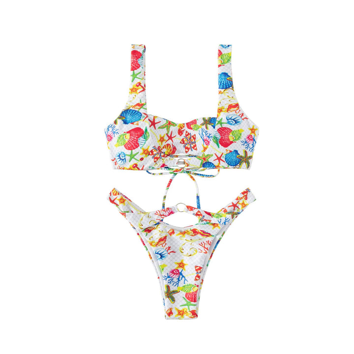 Damen Bikini mit floralem Design und verstellbaren Trägern Echo Archiv