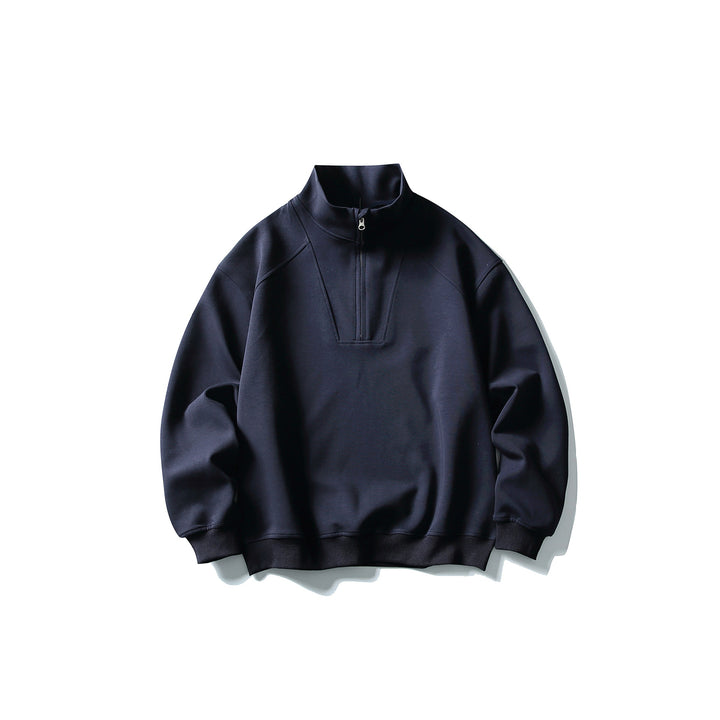 Unisex Relaxed-Halbzip-Sweatshirt mit hohem Kragen und Raglannaht Echoarchiv