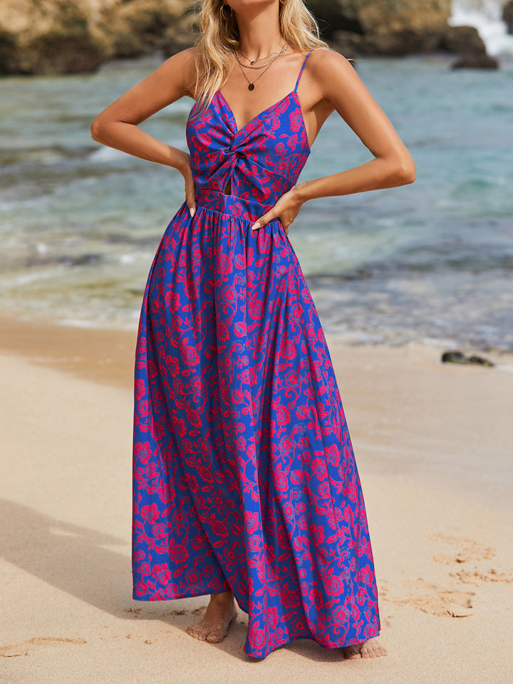 Damen Maxikleid mit raffiniertem Knotendesign und floralem Muster Echo Archiv
