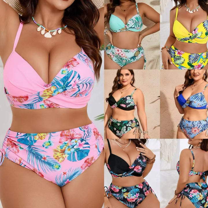 Damen Bikini-Set mit modischem High-Waist Design und floralem Muster Echo Archiv