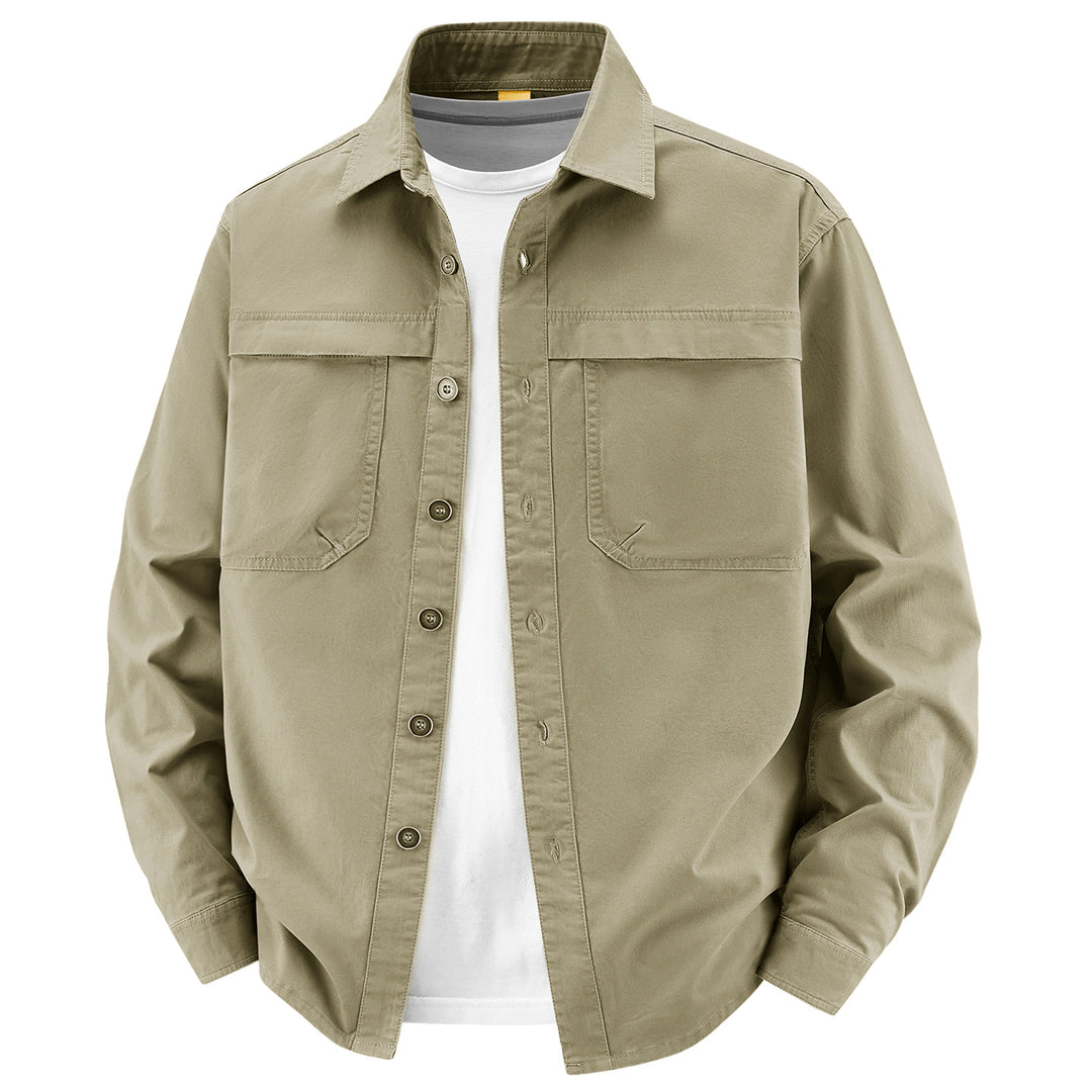 Herren Overshirt aus Baumwoll‑Twill mit zwei Brustklappen und relaxed Fit Echo Archiv