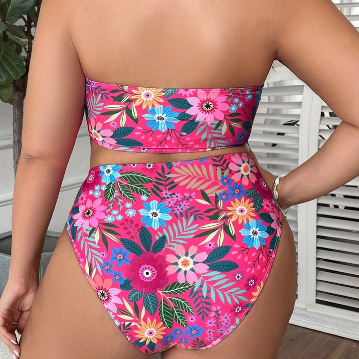 Damen Bandeau Bikini-Set mit floralem Design und hohem Bund Echo Archiv