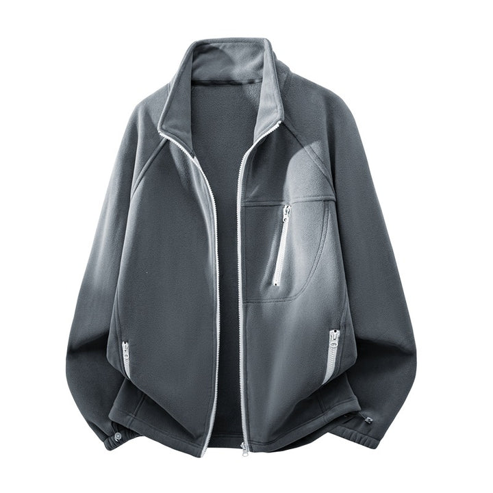 Unisex Leichte Fleecejacke mit Stehkragen, Raglanärmeln und multiplen Reißverschlusstaschen Echo Archiv