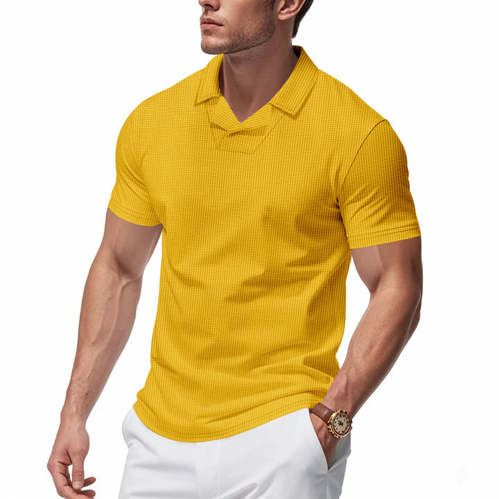 Herren Kurzarm Poloshirt mit strukturiertem Design Echoarchiv
