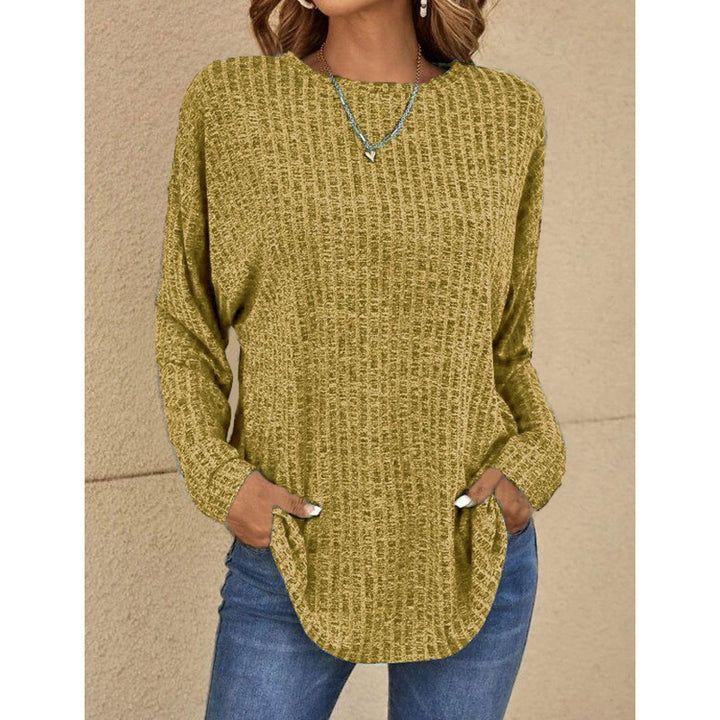 Damen Oversized Struktur-Strickpullover mit Rundhals und Eingrifftaschen Echo Archiv
