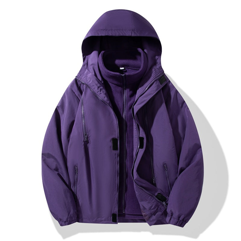 Herren Zweiteiler Regen- und Thermojacke mit abnehmbarer Fleece-Innenjacke und winddichter Membran – Taviero