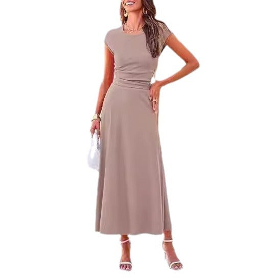 Damen Maxikleid mit Raffinierten Raffungselementen und Elegantem Schnitt Echoarchiv