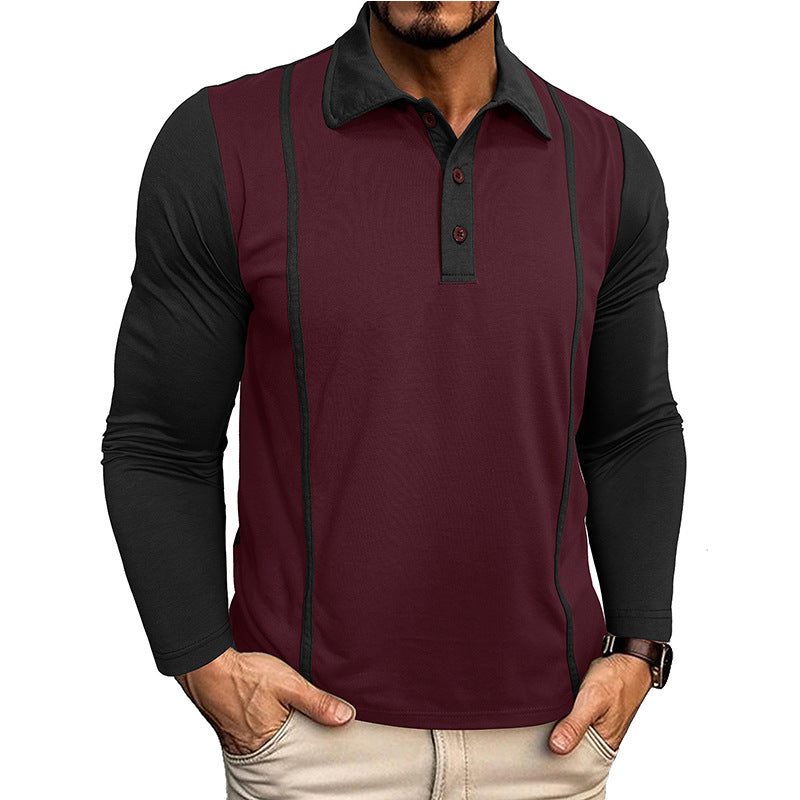 Herren Poloshirt mit langen Ärmeln und sportlichem Design Echoarchiv