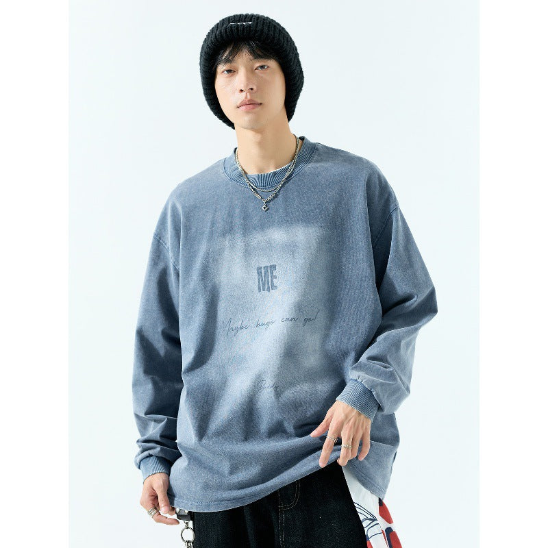 Herren Oversize Vintage-Sweatshirt mit Pigmentfärbung Echoarchiv