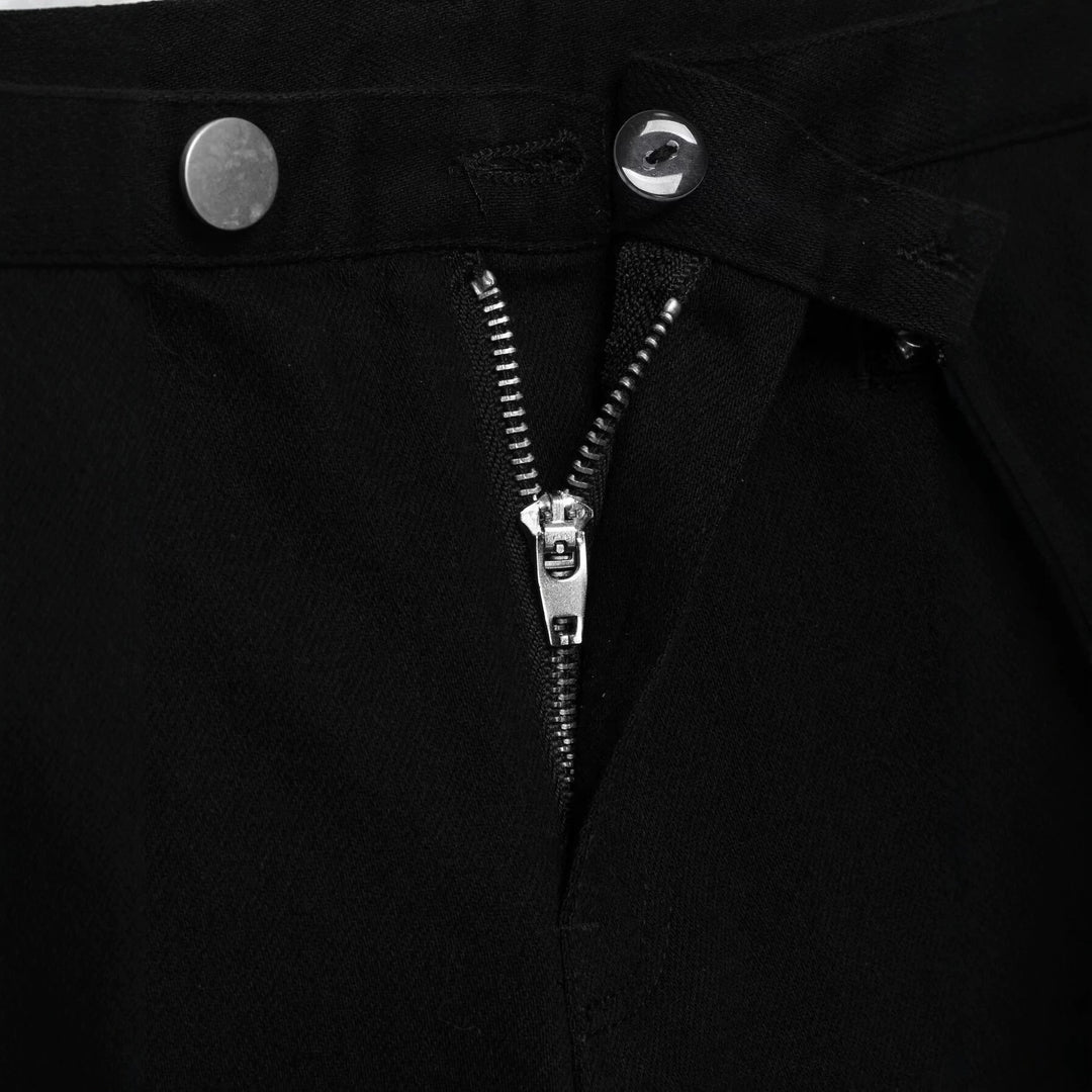 Damen Kurzgeschnittene Slim-Fit knöchellange Stoffhose mit Reißverschlusstaschen Echo Archiv