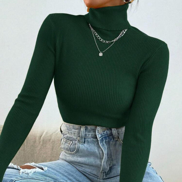 Damen Eleganter Rollkragenpullover mit feiner Rippstruktur Echoarchiv