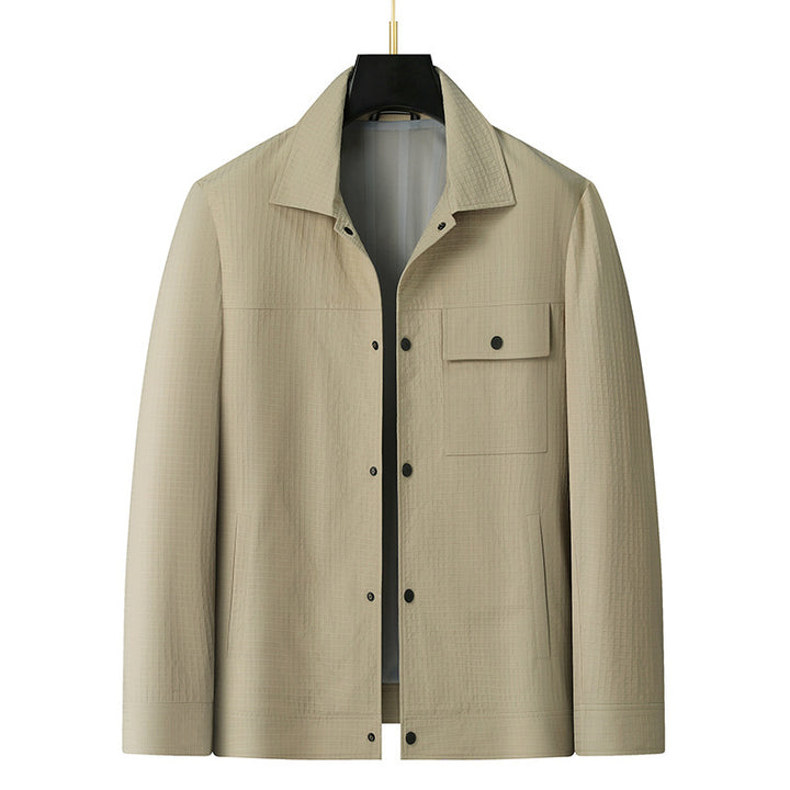 Herren Leichte Hemdjacke aus strukturierter Ripstop-Optik mit Druckknopfleiste Echo Archiv
