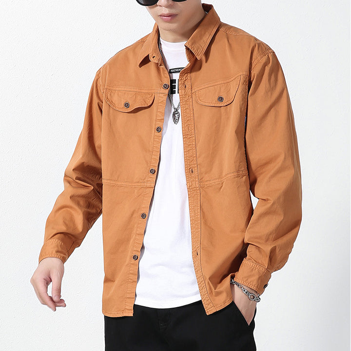 Herren Overshirt aus Baumwoll-Twill mit Brustklappen und entspanntem Regular-Fit Echo Archiv
