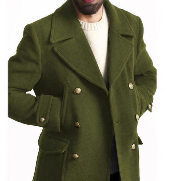 Herren eleganter Doppelt breiter Wintermantel Echoarchiv