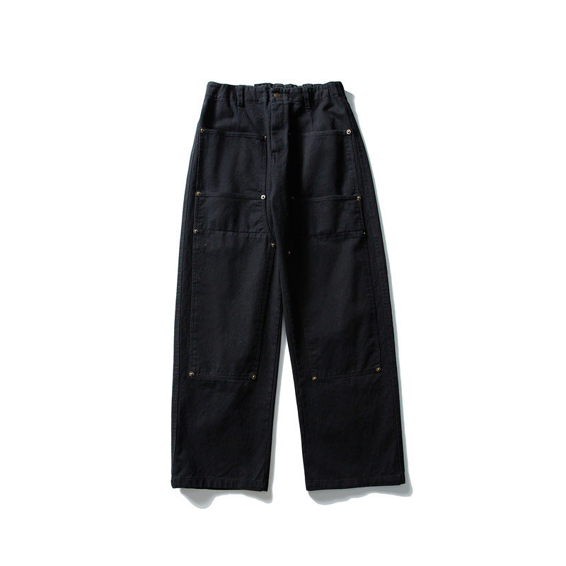 Herren weite Utility-Arbeitshose mit aufgesetzten Patch‑Taschen und elastischem Bund Echoarchiv