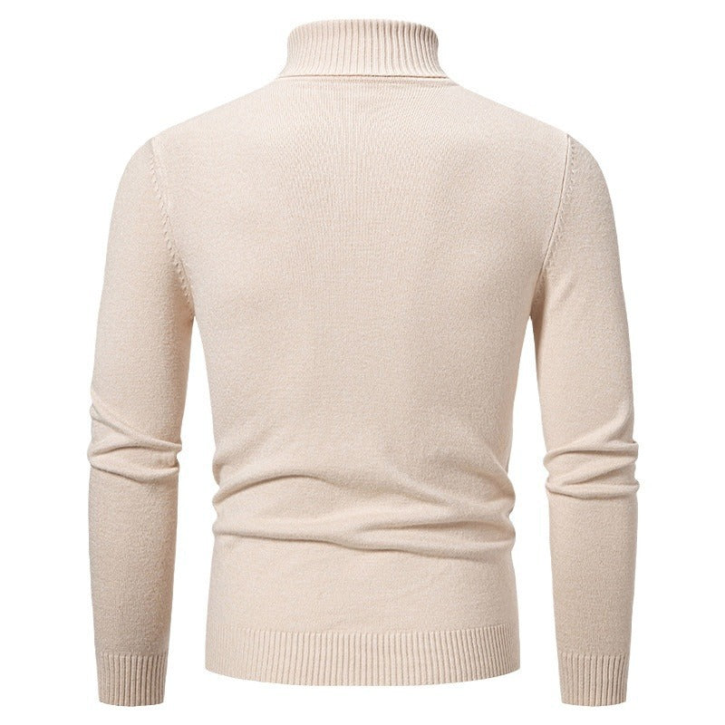 Herren modischer Turtleneck-Pullover mit strukturiertem Muster Echoarchiv