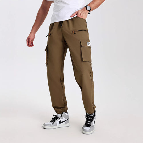 Herren Utility-Cargohose im Joggerstil mit elastischem Bund, Multifachtaschen & Reißverschlusstaschen Echo Archiv