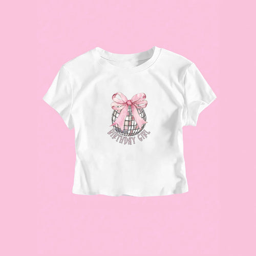 Damen Crop-T-Shirt mit festlichem Geburtstagsthema Echo Archiv