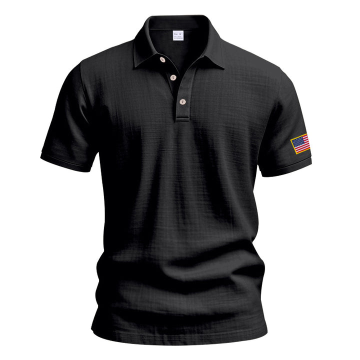 Herren Poloshirt mit strukturiertem Design und Kontrastknopf Echoarchiv