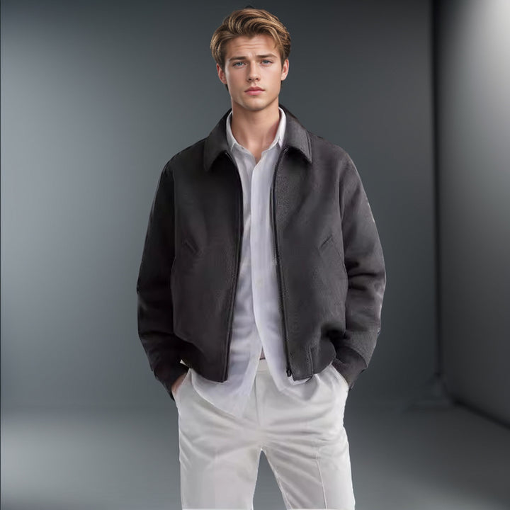 Herren farbenfrohe Fleece-Bomberjacke mit seitlichen Taschen Echoarchiv