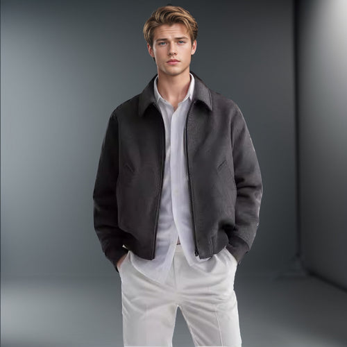 Herren farbenfrohe Fleece-Bomberjacke mit seitlichen Taschen Echoarchiv