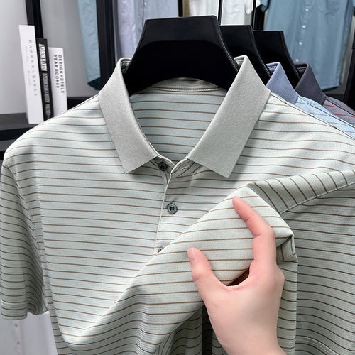 Herren Poloshirt mit feinem Streifenmuster Echoarchiv