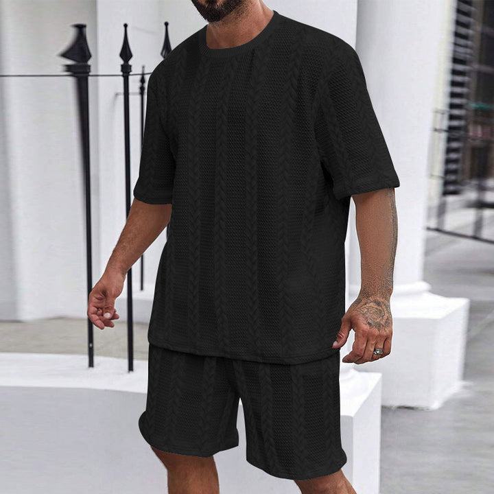 Herren lässiges Strick-Oberteil und Shorts Set Echoarchiv