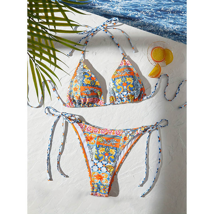 Damen Triangel-Bikini mit verstellbaren Bindebändern Echo Archiv