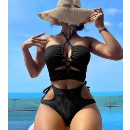 Damen Bikini-Set mit raffiniertem Cut-Out und hohem Taillenschnitt Echo Archiv
